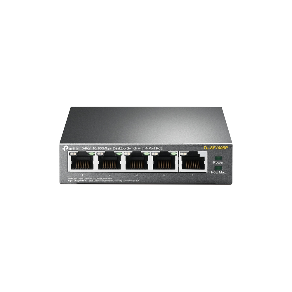 TP-Link TL-SF1005P 5-Port Unmanaged Switch [5x Fast Ethernet, 4x PoE+, 67W] von TP-Link