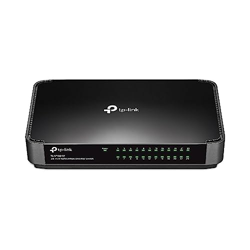 TP-Link TL-SF1024M Desktop Fast Ethernet Netzwek Switch (24x 10/100Mbit/s Ports, Kunststoffgehäuse, Plug&Play) von TP-Link