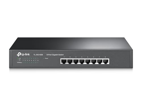 TP-Link TL-SG1008 8-Port Gigabit Ethernet Switch, Desktop/Rack-Mount, Steel Case, Lifetime Warranty, Black von TP-Link