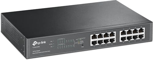TP-Link TL-SG1016PE 16-Port Gigabit Easy Smart Switch mit 8-Port PoE+, bis zu 30 W pro Port und 150 W insgesamt, geschirmte RJ-45-Ports, 802.3af/at, Plug and Play, mit Lüfter von TP-Link