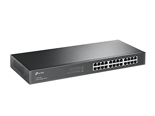 TP-Link TL-SG1024 24 Port Gigabit Netzwerk Switch ( 19 Zoll Rack-Montage, 24*RJ-45 LAN Ports, Metallgehäuse, , unmanaged, Plug-und-Play, Lifetime-Garantie)schwarz von TP-Link