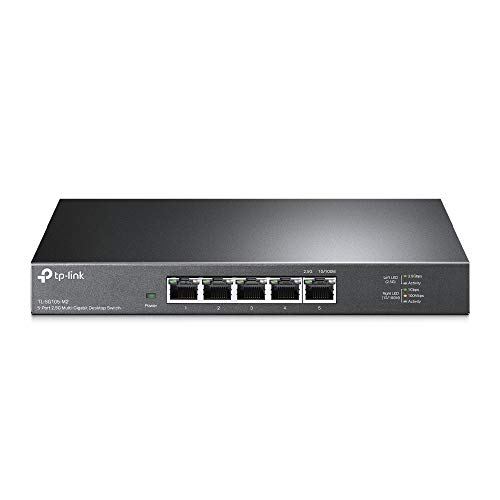 TP-Link TL-SG105-M2 5× 2.5-Gigabit ports Ethernet LAN Switch(Plug-and-Play,Metallgehäuse, QoS, IGMP-Snooping, Ideal für 2.5G NAS, Server, Gaming-Computer, WiFi 6 AP, 4K-Video)schwarz von TP-Link