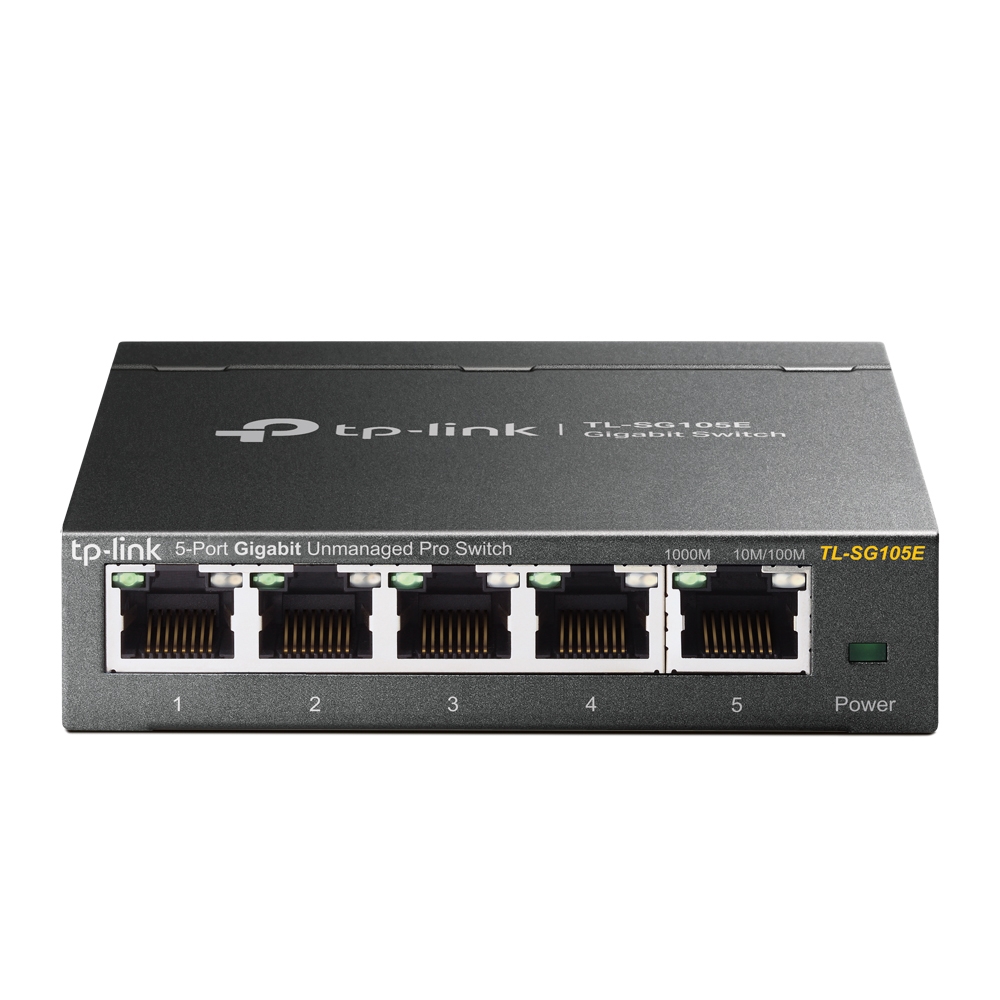 TP-Link TL-SG105E Unmanaged Pro Switch [5x Gigabit Ethernet, Plug-and-Play, Robustes Metallgehäuse] von TP-Link