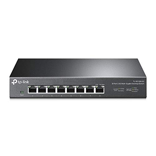 TP-Link TL-SG108-M2 8× 2.5-Gigabit ports Ethernet LAN Switch(Plug-and-Play,Metallgehäuse, QoS, IGMP-Snooping, Ideal für 2.5G NAS, Server, Gaming-Computer, WiFi 6 AP, 4K-Video)schwarz von TP-Link