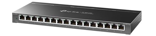 TP-Link TL-SG116E 16-Ports Gigabit Easy Smart Managed Netzwerk Switch(Gigabit-RJ45-Ports, Metallgehäuse, optimiert Datenverkehr, IGMP-Snooping, zentrales Management, energieeffizient)schwarz metallic von TP-Link