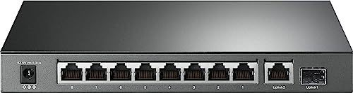 TP-Link TL-SG1210P 10 Port Gigabit PoE LAN Switch (8 Gigabit PoE+ Ports, 1 Gigabit SFP Port, 63 W, IEEE-802.3af/at, Plug-and-Play Installation, QoS, IGMP,lüfterlos) Schwarz von TP-Link