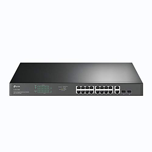 TP-Link TL-SG1218MP 16-Port Gigabit PoE LAN Switch (250 Watt, 16* PoE+ Ports, 2*SFP Ports, Rackmount, IEEE-802.3af/at, Plug-and-Play) Schwarz von TP-Link