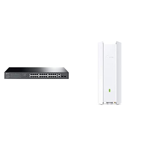 TP-Link TL-SG1428PE 28-Port Gigabit Easy Smart Switch mit 24 PoE+ Ports Schwarz & EAP610-Outdoor AX1800 Gigabit Dualband WiFi 6 WLAN Access Point weiß TP-Link TL-SG1428PE 28-Port Gigabit Easy Smart Switch mit 24 PoE+ Ports Schwarz & EAP610-Outdoor AX1800 Gigabit Dualband WiFi 6 WLAN Access Point weiß von TP-Link