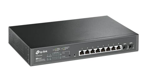 TP-Link TL-SG2210MP 8 Port Gigabit Smart PoE Switch mit 2 SFP-Slots, 8 PoE+ Ports mit einer Gesamtleistung von bis zu150 W, Omada-SDN integriert von TP-Link