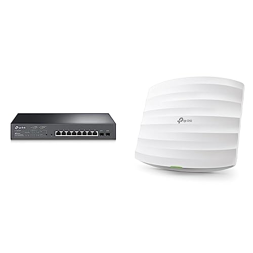 TP-Link TL-SG2210MP 8 Port Gigabit Smart PoE Switch mit 2 SFP-Slots & EAP245 Dualband WLAN Access Point von TP-Link