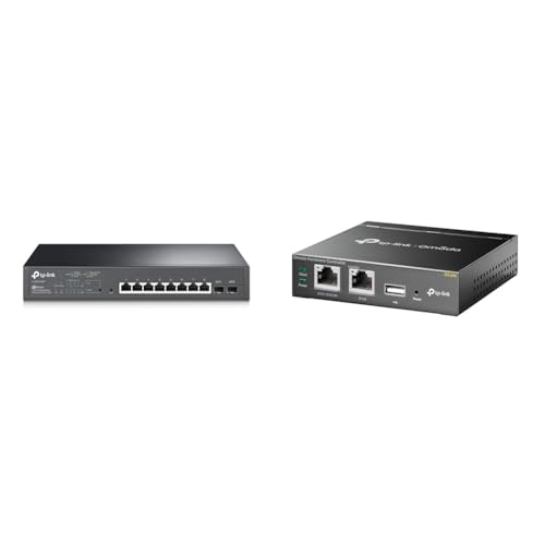 TP-Link TL-SG2210MP 8 Port Gigabit Smart PoE Switch mit 2 SFP-Slots & OC200 Omada Hybrid PoE Hardware Controller für EAP Serie, USB Port für automatisches Backup von TP-Link