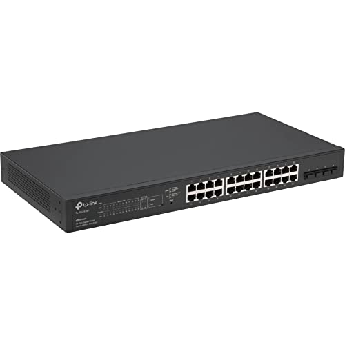 TP-Link TL-SG2428P 24-Port Gigabit Managed PoE Switch mit 4 SFP-Slots (250 Watt, Zentrales Cloud-Management, In Omada-SDN integriert, IPv6, Sicheres Netzwerk) Schwarz,Geschäfts-Netzwerk von TP-Link