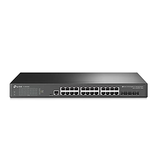 TP-Link TL-SG3428X 24-Port Gigabit L2+ Managed Switch (4 10GE SFP+ Slots, kompatibel mit Omada SDN, zentrales Management, IPv6-Unterstützung) von TP-Link