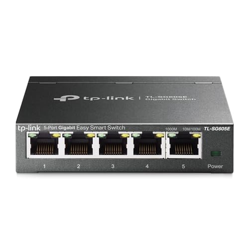 TP-Link TL-SG605E 5-Ports Gigabit Easy Smart Managed Netzwerk Switch(Plug-and-Play,Metallgehäuse, QoS, IGMP-Snooping,VLAN, zentrales Management, energieeffizient) von TP-Link