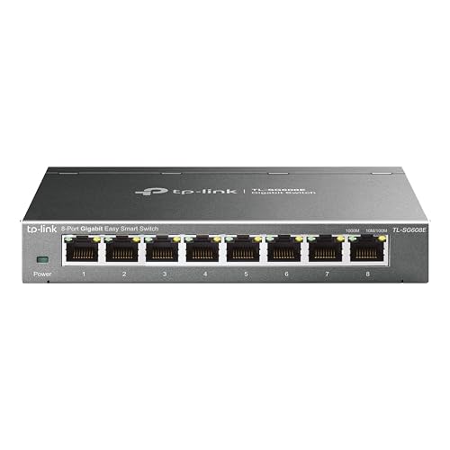 TP-Link TL-SG608E 8-Ports Gigabit Easy Smart Managed Netzwerk Switch (Plug-and-Play, Metallgehäuse, QoS, IGMP-Snooping, VLAN, zentrales Management, energieeffizient) von TP-Link