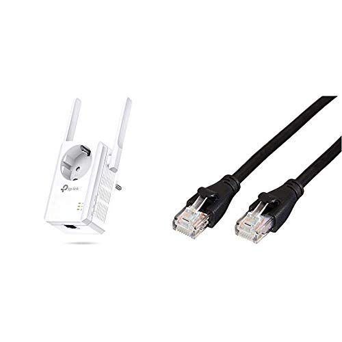 TP-Link TL-WA860RE WLAN Repeater mit Steckdose, weiß & Amazon Basics Ethernet-Netzwerkkabel, RJ45, Cat6, 1,5 m, 1.000Mbit/s von TP-Link