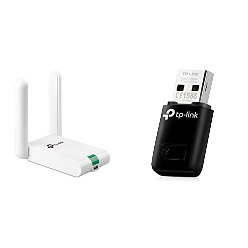 TP-Link TL-WN822N High Gain WLAN Stick Adapter (bis zu 300Mbit/s, WPS, Externe High-Gain-Antenne, mit USB-Verlängerungskabel, unterstützt Windows, Mac OS) weiß & TL-WN823N WLAN USB Stick von TP-Link