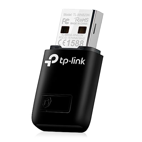 TP-Link TL-WN823N WLAN USB Stick (300Mbit/s 2,4 GHz, Mini Größe Adapter, WPS Taste für einfache Installation, kompatibel zu Windows 11/10/8.1/8/7/XP, Mac OS 10.15 und früher, Linux) schwarz von TP-Link