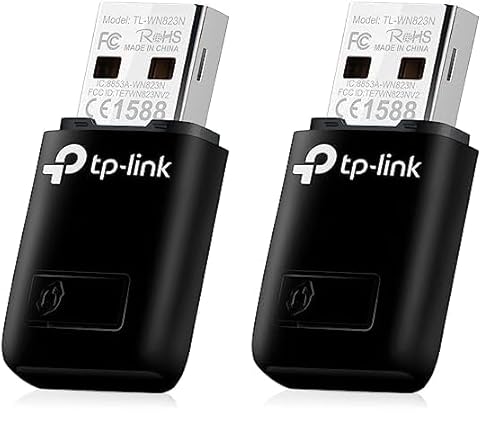 TP-Link TL-WN823N WLAN USB Stick (300Mbit/s 2,4 GHz, Mini Größe Adapter, WPS Taste für einfache Installation, kompatibel zu Windows 11/10/8.1/8/7/XP, Mac OS 10.15 und früher, Linux) schwarz von TP-Link