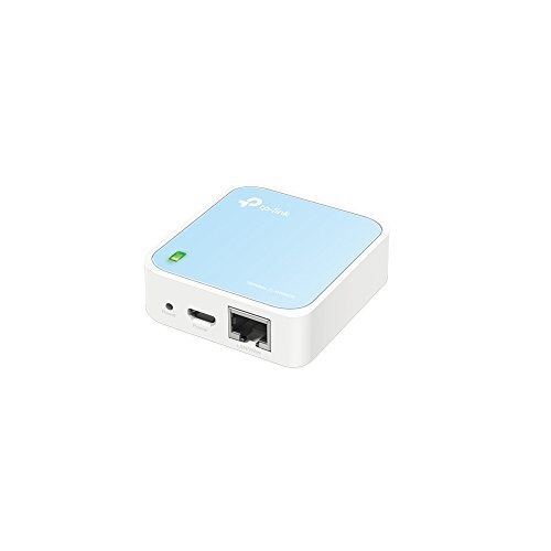 TP-Link TL-WR802N N300 WLAN Nano Router (Tragbar, Accesspoint, TV Adapter, Repeater, Router, Client, 300 Mbit/s (2,4GHz), Media, FTP Server), blau/ weiß, 57 x 57 x18 mm von TP-Link
