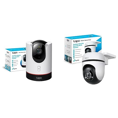 TP-Link Tapo Schwenk-Neige-Kamera für den Innen- und Außenbereich. WLAN-Überwachungskamera, ideal für die Urlaubszeit. 360°-Schutz für Ihren Haushalt. Physische Datenschutzmodus(Tapo C225+Tapo C500) von TP-Link