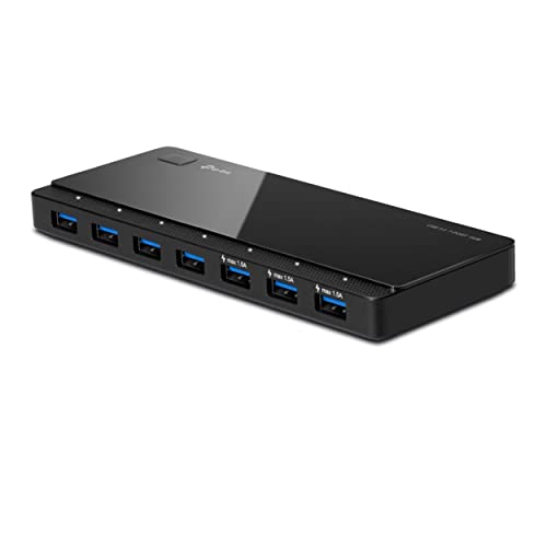 TP-Link UH700 7-Port USB 3.0 HUB inklusive Netzadapter und USB 3.0 Kabel, bis zu 5 Gbit/s, Hot Swapping, unterstützt Windows, Mac OS, Linux, schwarz von TP-Link