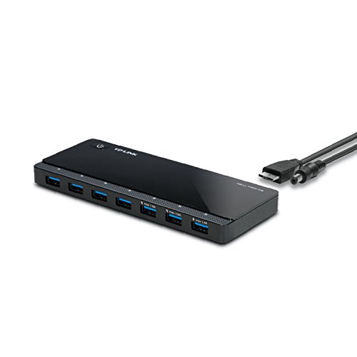 TP-Link USB 3.0 Micro B 7-Port Hub with 12V/2.5A Power Adapter and 1m USB3.0 Cable, Compatible with Windows, Mac OS X and Linux systems (UH700), Black von TP-Link