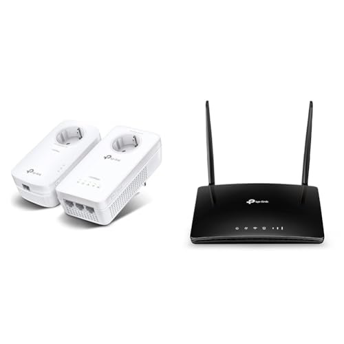 TP-Link WLAN Powerline Adapter Set TL-WPA8631P KIT(Dualband 1200Mbit/s & TL-MR6400 LTE Router von TP-Link