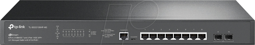 TPLINK 3210XHPM2 - Switch, 10-Port, 2,5 Gigabit Ethernet, SFP+ von TP-Link