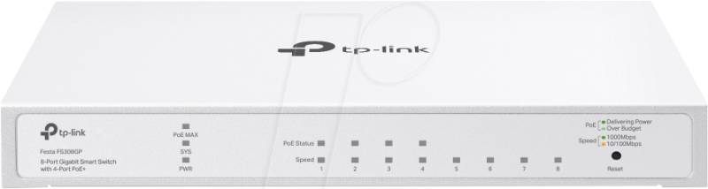 TPLINK FS308GP - Switch, 8-Port, Gigabit Ethernet, PoE+ von TP-Link