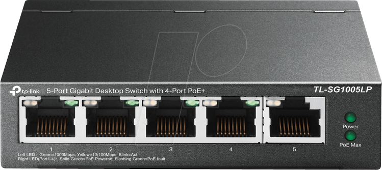 TPLINK SG1005LP - Switch, 5-Port, Gigabit Ethernet, PoE+ von TP-Link