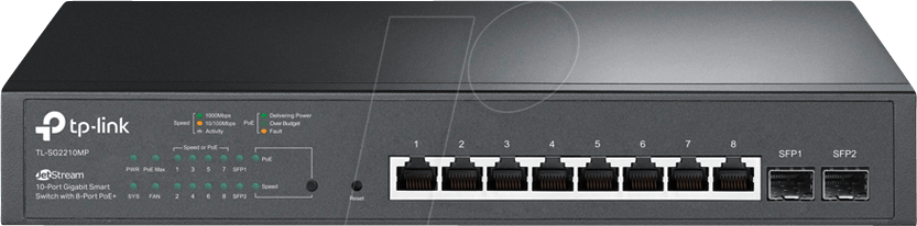 TPLINK SG2210MP - Switch, 10-Port, Gigabit Ethernet, PoE+, SFP von TP-Link