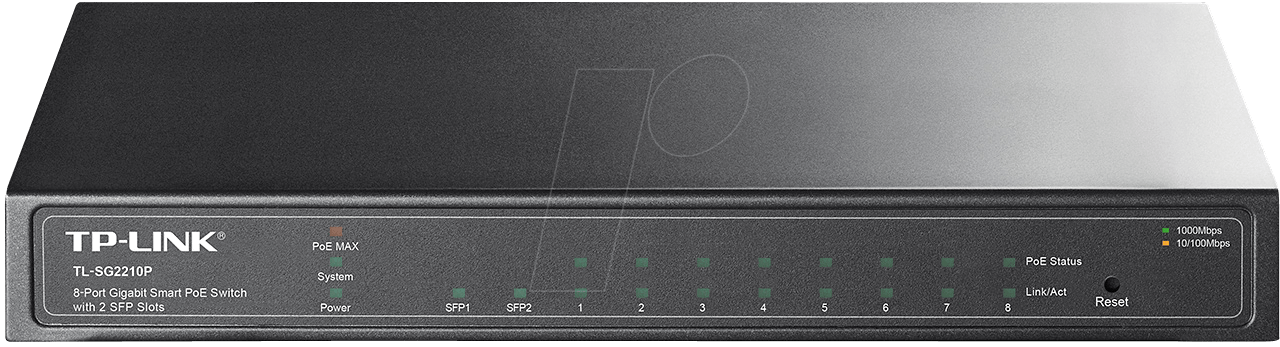 TPLINK SG2210PV3 - Switch, 10-Port, Gigabit Ethernet, PoE+, 2x SFP von TP-Link