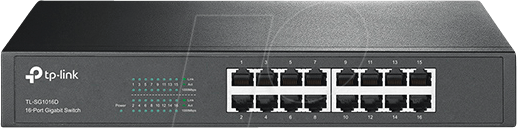 TPLINK TLSG1016D - Switch, 16-Port, Gigabit Ethernet, Desktop von TP-Link