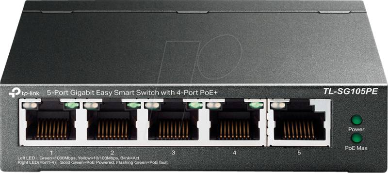 TPLINK TLSG105PE - Switch, 5-Port, Gigabit Ethernet, PoE von TP-Link