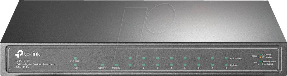 TPLINK TLSG1210P - Switch, 10-Port, Gigabit Ethernet, PoE+, 1x SFP von TP-Link