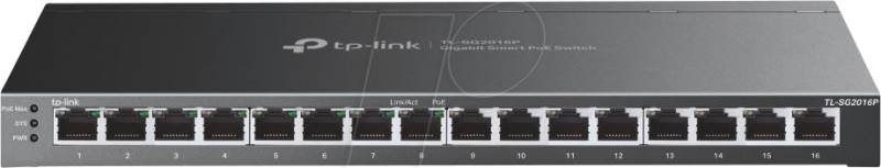 TPLINK TLSG2016P - Switch, 16-Port, Gigabit Ethernet, PoE+ von TP-Link