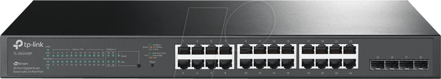 TPLINK TLSG2428P - Switch, 28-Port, Gigabit Ethernet, PoE+, SFP von TP-Link