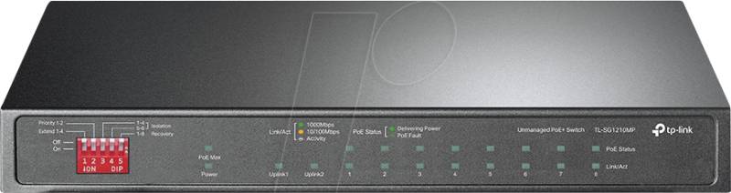 TPLINK TSG1210MP - Switch, 10-Port, Gigabit Ethernet, PoE+, RJ45/SFP von TP-Link