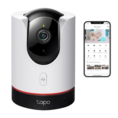 Tapo TP-Link C225 360°-WLAN-Überwachungskamera, 2K Auflösung, Physischer Privatsphärenmodus, Starlight-Sensor, Intelligente AI-Erkennung und -Benachrichtigung,kompatibel mit Alexa&Google Assistant von Tapo
