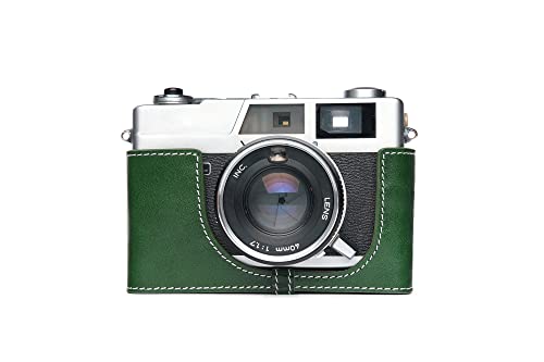 Handarbeit aus echtem echtem Leder halb Kamera Tasche Abdeckung für Canon Canonet QL17 GIII QL19 GIII grüne Farbe von TP Original