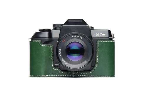 Handarbeit aus echtem echtem Leder halb Kamera Tasche Abdeckung für Contax 167MT grüne Farbe Handarbeit aus echtem echtem Leder halb Kamera Tasche Abdeckung für Contax 167MT grüne Farbe von TP Original