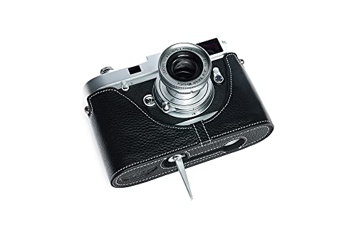 Handarbeit aus echtem echtem Leder halb Kamera Tasche Abdeckung für Leica MP M6 M4 M3 M2 M1 Mit Leicavit-M schwarz Farbe von TP Original