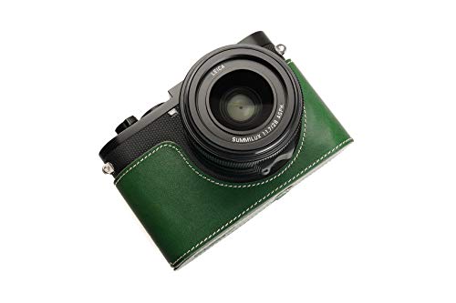 Handarbeit aus echtem echtem Leder halb Kamera Tasche Abdeckung für Leica Q2 grüne Farbe von TP Original