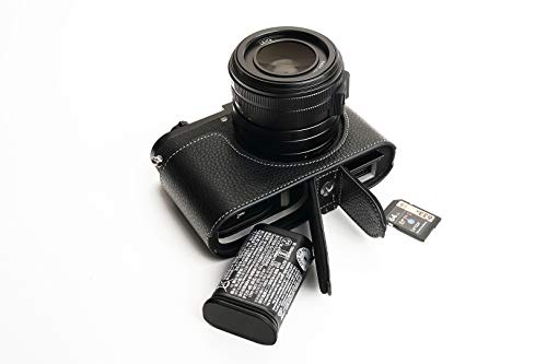 Handarbeit aus echtem echtem Leder halb Kamera Tasche Abdeckung für Leica Q2 schwarz Farbe von TP Original