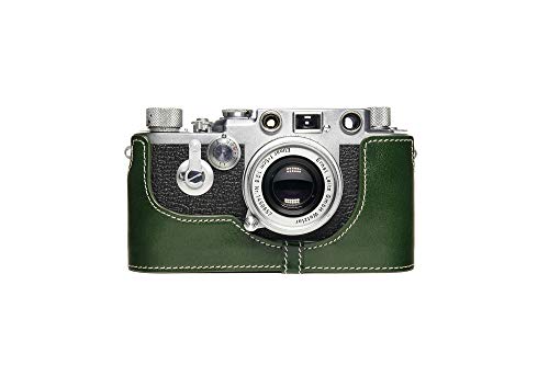 Handarbeit aus echtem echtem Leder halb Kamera Tasche Abdeckung für Leica ic iic iiic iiid if iif iiif ig iiig (mit Selbstauslöser) grüne Farbe von TP Original