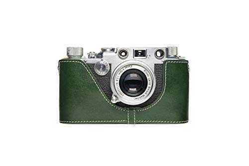 Handarbeit aus echtem echtem Leder halb Kamera Tasche Abdeckung für Leica ic iic iiic iiid if iif iiif ig iiig (ohne Selftimer + Filmtypanzeige) grüne Farbe von TP Original