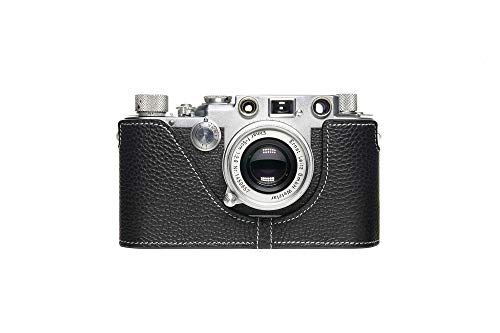 Handarbeit aus echtem echtem Leder halb Kamera Tasche Abdeckung für Leica ic iic iiic iiid if iif iiif ig iiig (ohne Selftimer + Filmtypanzeige) schwarz Farbe von TP Original