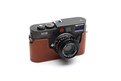 Handarbeit aus echtem echtem Leder halb Kamera Tasche Abdeckung für Leica m8 m9 m9p m-e Monochrome Rufous Farbe von TP Original