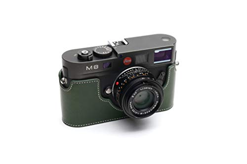 Handarbeit aus echtem echtem Leder halb Kamera Tasche Abdeckung für Leica m8 m9 m9p m-e m einfarbig grüne Farbe von TP Original